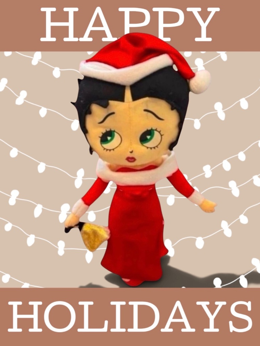 Betty Boop Holiday Edition Santa by Sugarloaf Cloth Rag Doll 17”